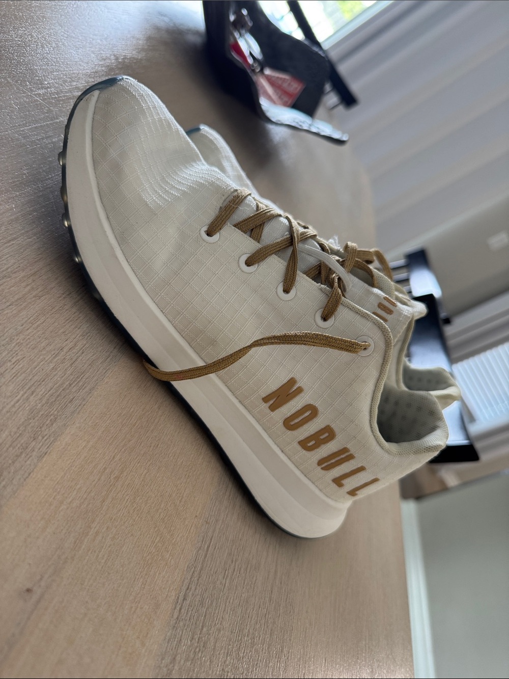 NOBULL Women Cream Sneakers with Tan Accents